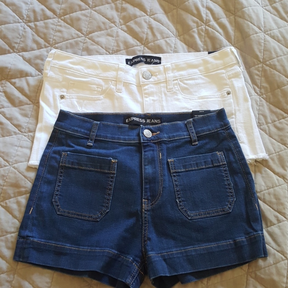 LOT of two pairs express shorts, sz4, Bnwt